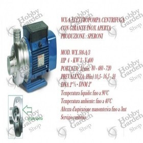 CENTRIFUGHE GIRANTE INOX EL.SPER XWM 300 C/1.1 23050 S/CE*